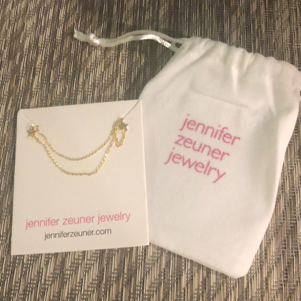 Double star necklace with jewelry pouch